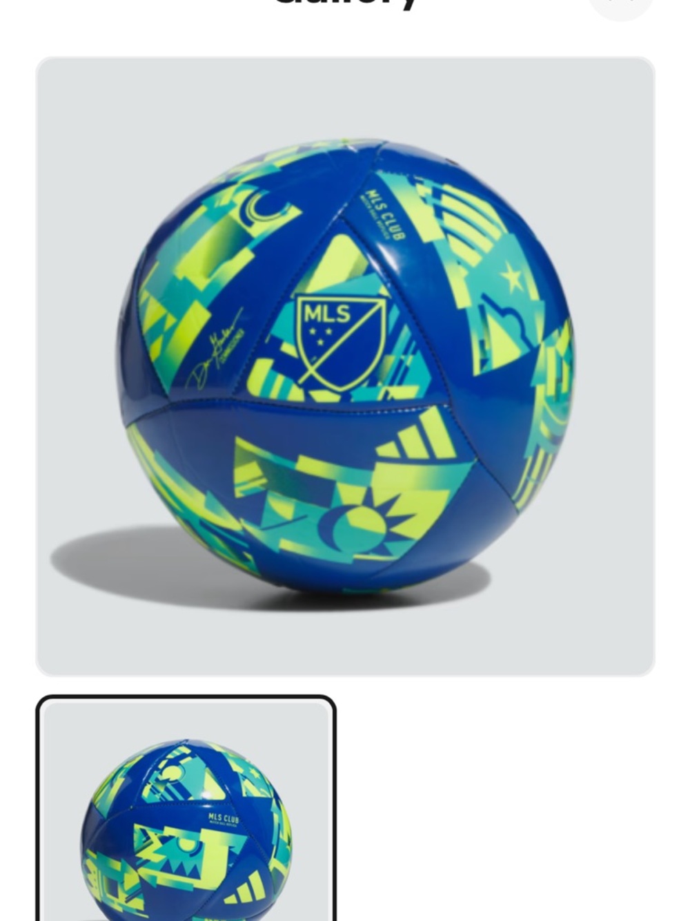 adidas Blue & Yellow MLS Pattern Soccer Ball 5 - Picture 8 of 9